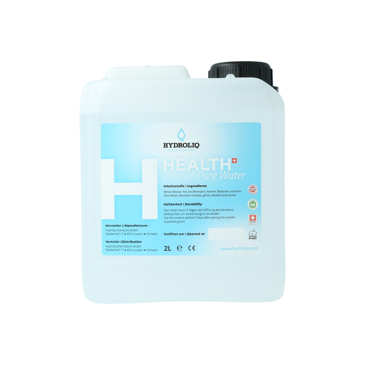 Hydroliq Pure Water- Reines Wasser Inhalt: 2 l
