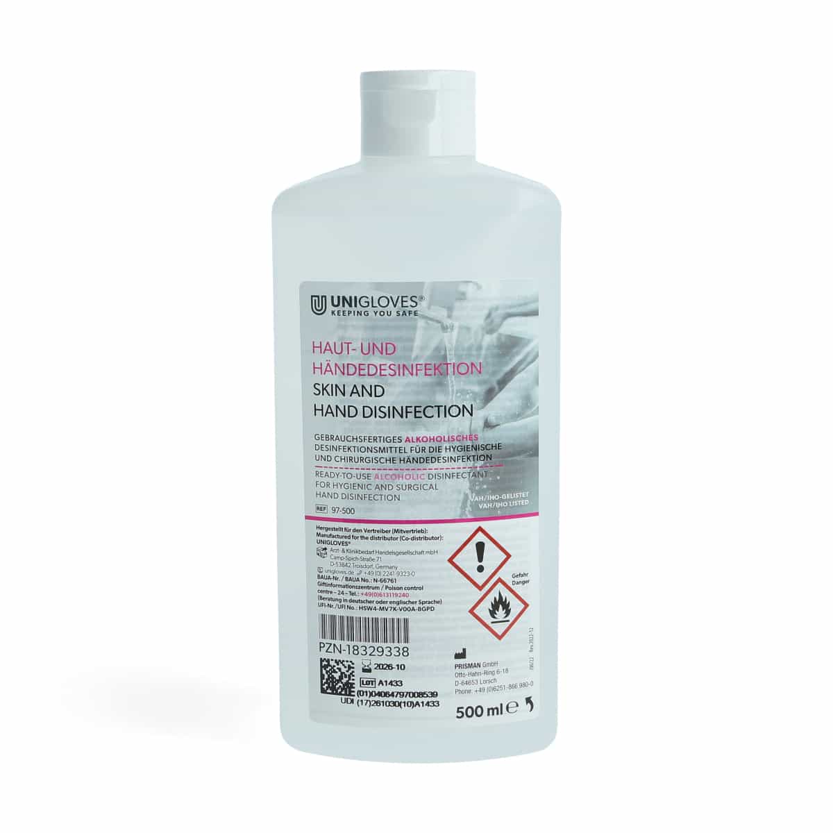 Unigloves - Haut- und Händedesinfektion Inhalt: 500 ml