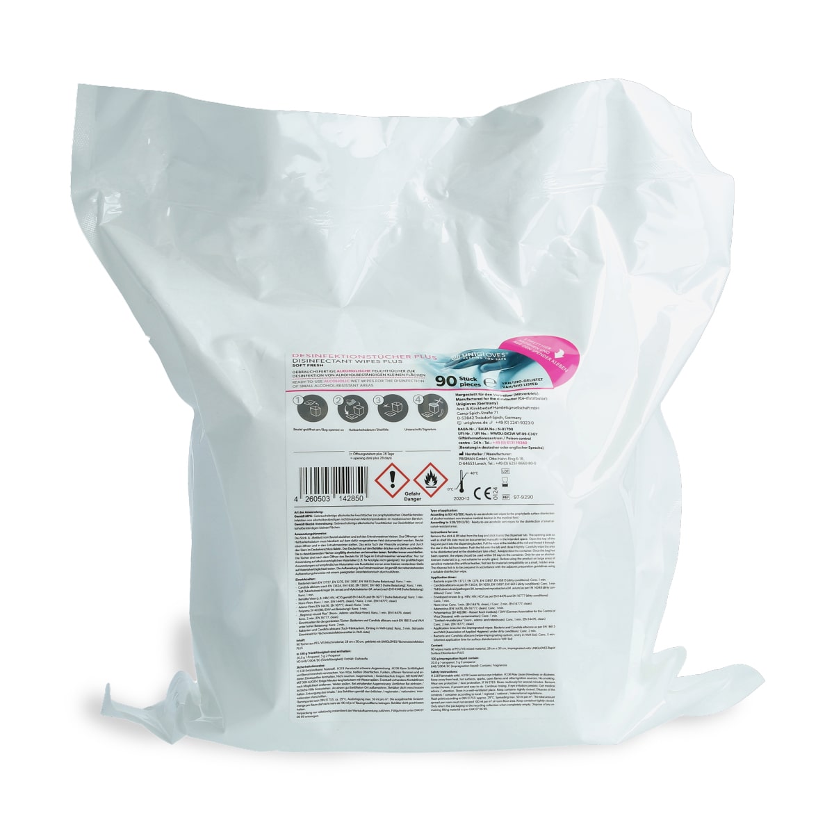 Unigloves - Disinfection Wipes Plus Soft Fresh - 90 sheets Unigloves - Disinfection Wipes Plus Soft Fresh - 90 sheets