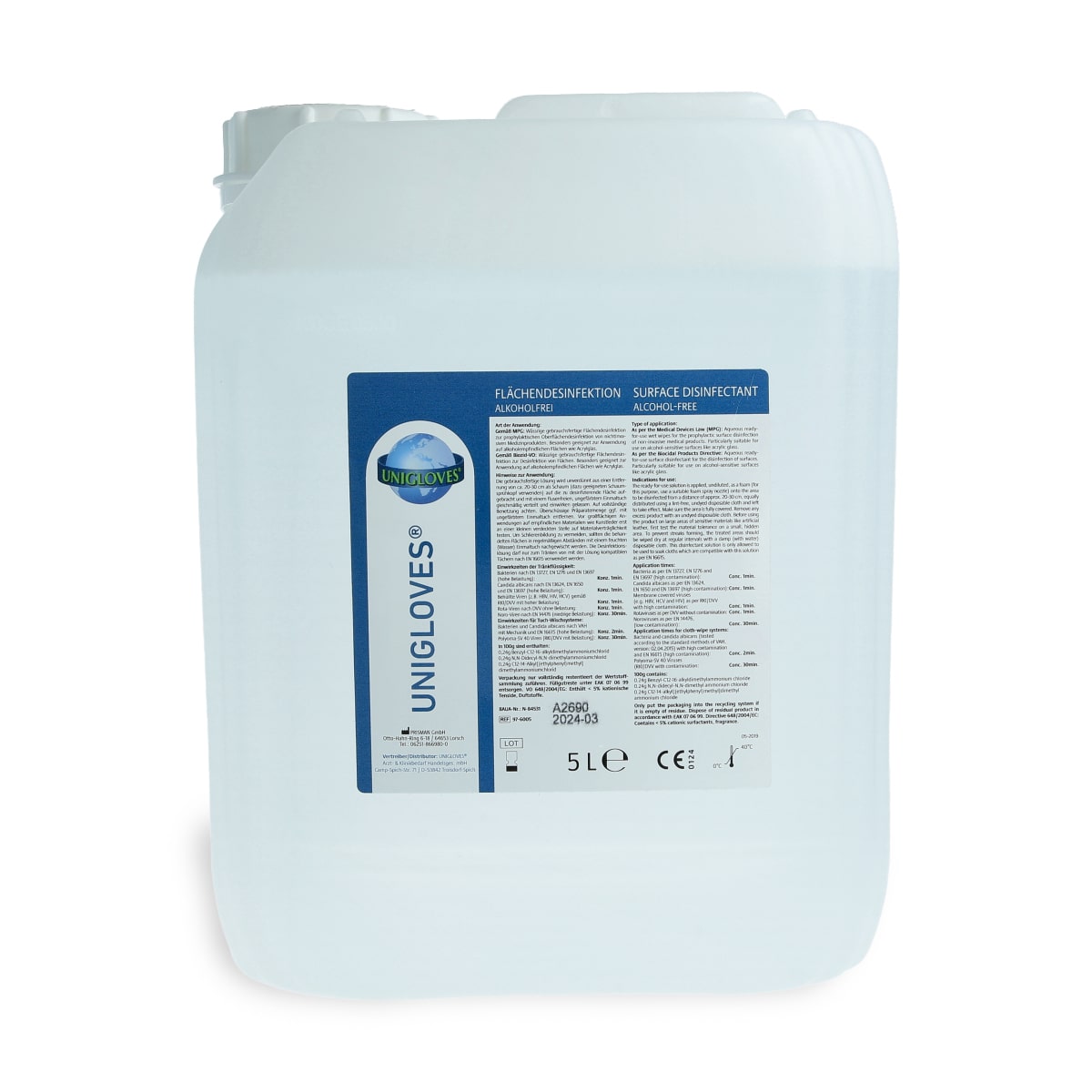 Unigloves - Surface disinfection non-alcoholic Contents: 5 l Unigloves - Surface disinfection non-alcoholic Contents: 5 l