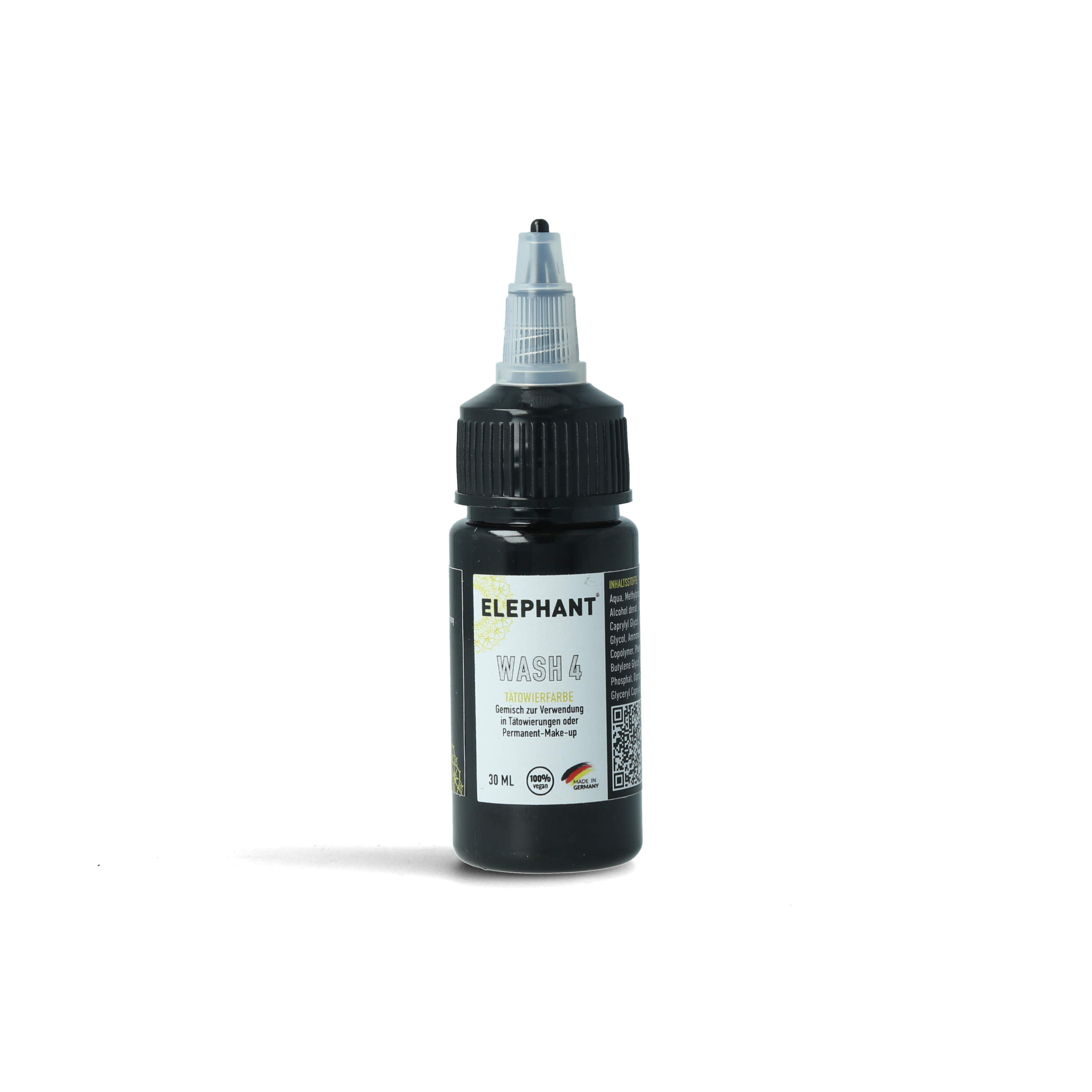 Elephant Tattoo Ink Wash 4 – Dunkelgraue Tätowierfarbe (Ton 4 von 4) für tiefste Schattierungen und kraftvolle Kontraste (30ml)
