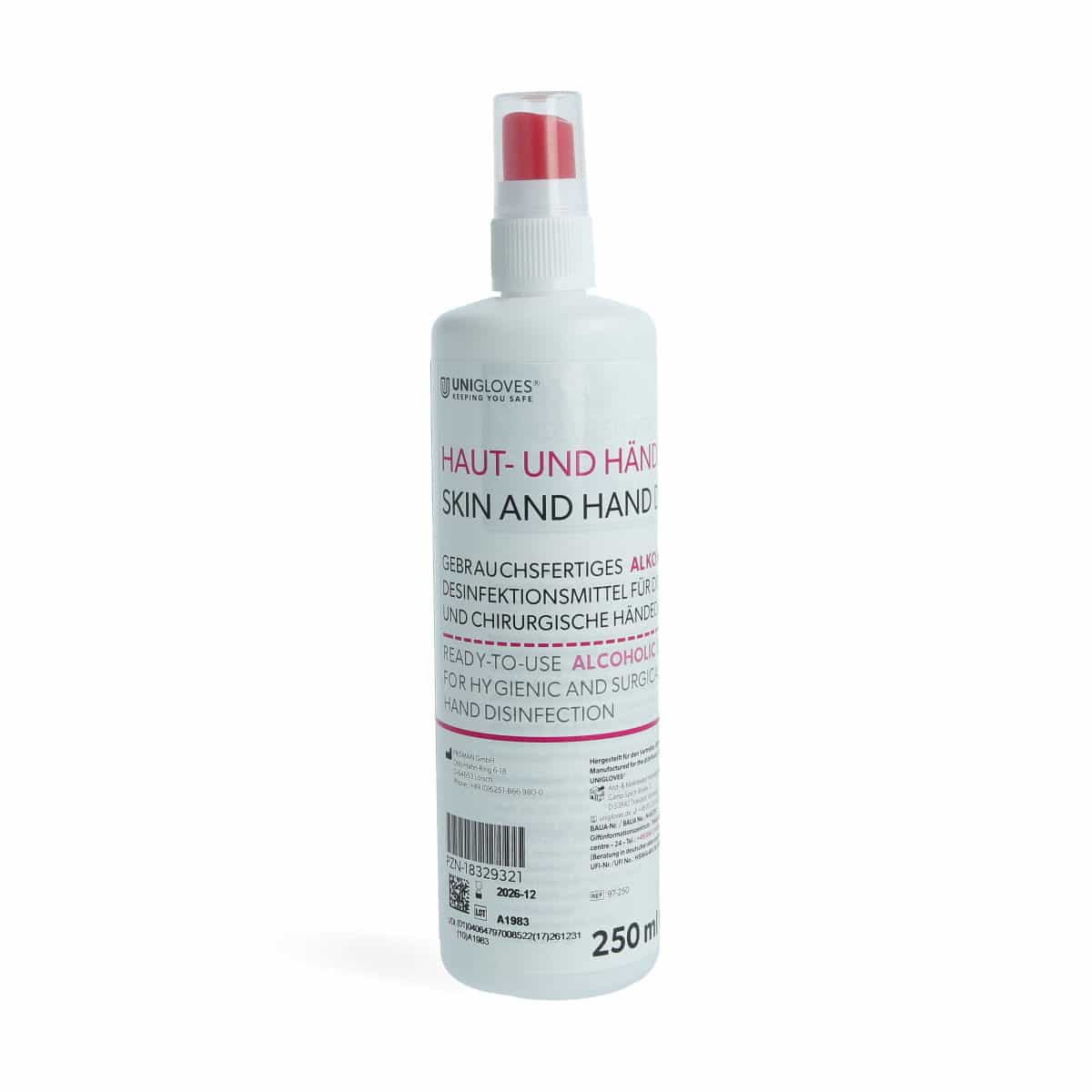 Unigloves - Hand disinfection Spray Contents: 250 ml
