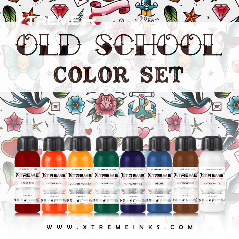 Xtreme Ink - Old School Color Set - 8 x 30 ml