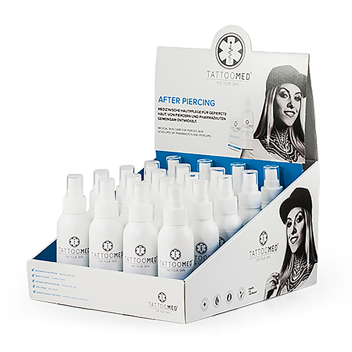 TattooMed® After Piercing Spray Tischaufsteller 15 x 75 ml
