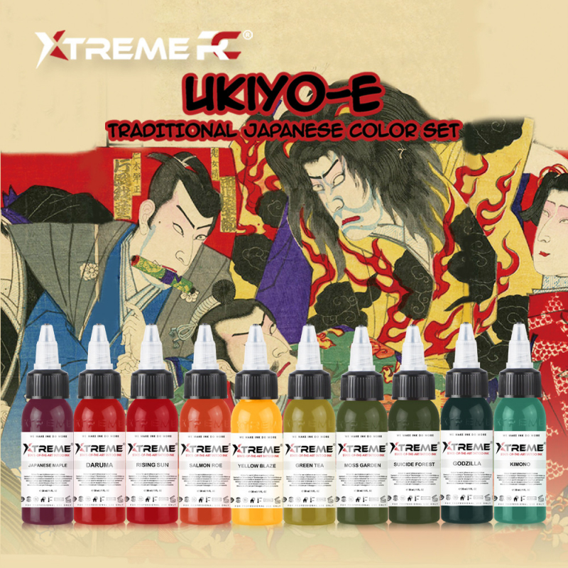 Xtreme Ink - Traditional Japanese Color Set - 10 x 30 ml