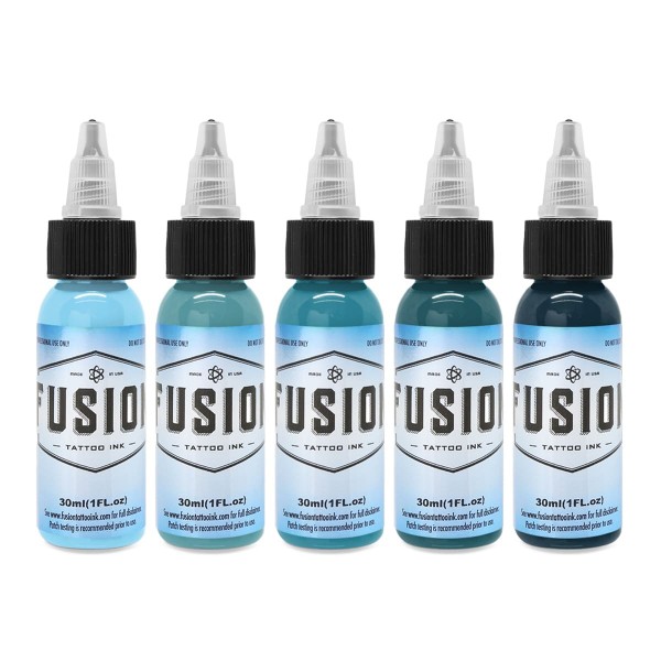 Set Opaque Blue Fusion Ink 5 Colors