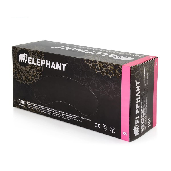 Elephant - Latex gloves with lanolin &amp; vitamin E - black, 100 pieces