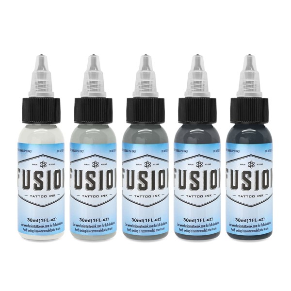 Set Opaque Grey Fusion Ink 5 Farben