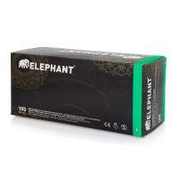 Elephant - Latex gloves with lanolin & vitamin E - black, 100 pieces