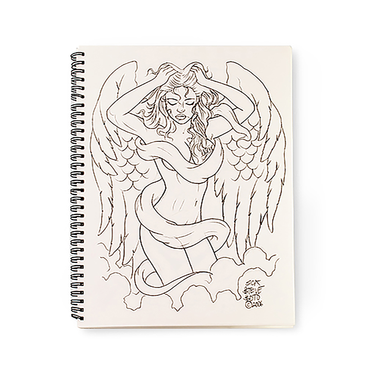 Steve Soto Devil Or Angel Tattoo Flash Design Sketchbook, 30 Pages, Black &  Gray