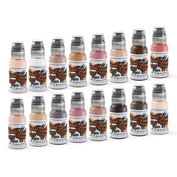 World Famous Tattoo Ink - Pink Ribbon Set 16 x 29,6 ml
