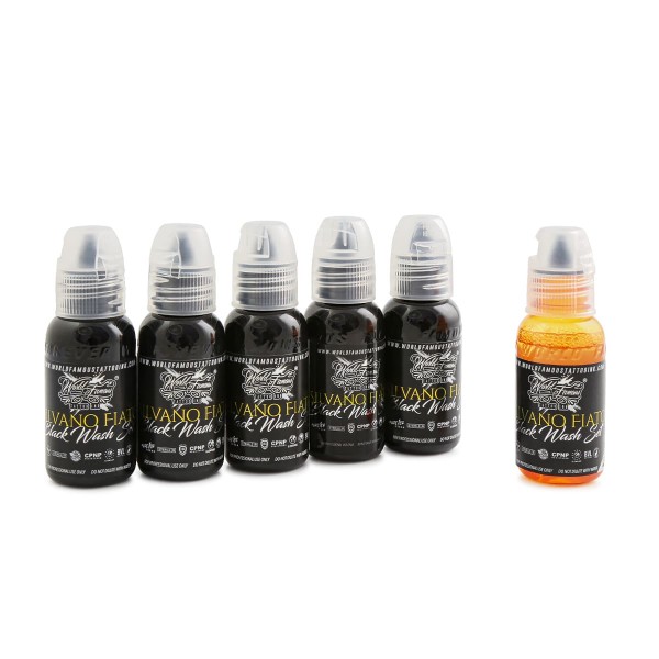 World Famous Tattoo Ink - Silvano Fiato - Black Wash Set 6 x 29,6 ml