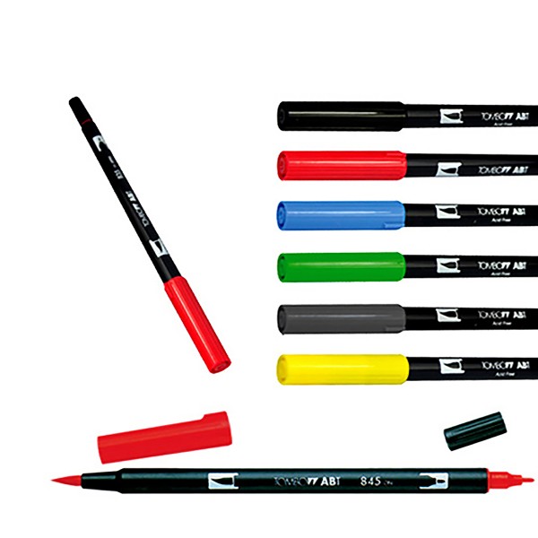 Tombow Dual Brush Pen pack of 6