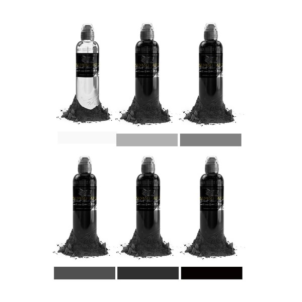 World Famous Tattoo Ink - Silvano Fiato - Black Wash Set 6 x 118,3 ml